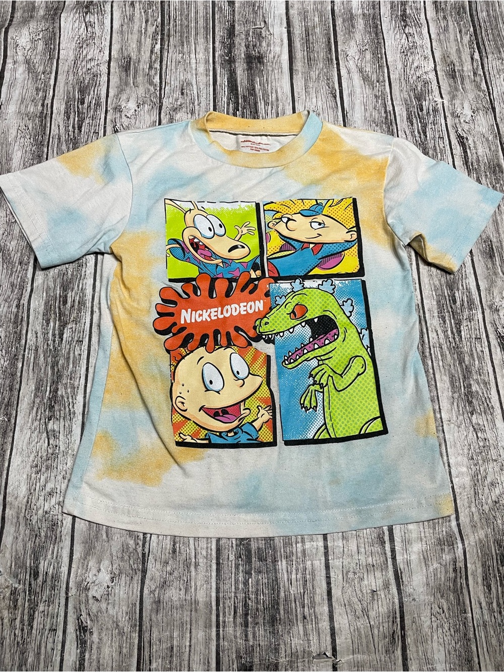 Youth Size 4 Nickelodeon Cartoon Tie Dye Graphic Shirt Rugrats Hey Arnold! Rocco